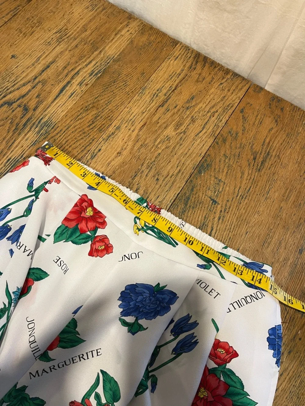 COLLECTIONS INTERNATIONALE Floral Culotte Skirt White Multicolor Vintage Size 14 - Picture 7 of 12
